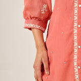 Nitya Orange Embroidered Chiffon Tunic