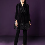 Naz Purple Embroidered Velvet Co-ord Set