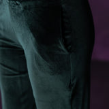 Morni Bottle Green Embroidered Velvet A-line Kurta Set