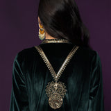 Vera Green Zari-Embroidred Velvet Kurta Set