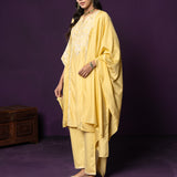 Maheen Yellow Embroidered Chanderi Suit Set with Dupatta