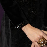 Ayla Black Embroidered Velvet Kurti