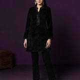 Ayla Black Embroidered Velvet Kurti