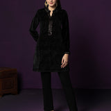 Ayla Black Embroidered Velvet Kurti