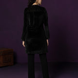 Ayla Black Embroidered Velvet Kurti