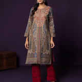 Alia Fuchsia Jamawar Printed Straight Kurta