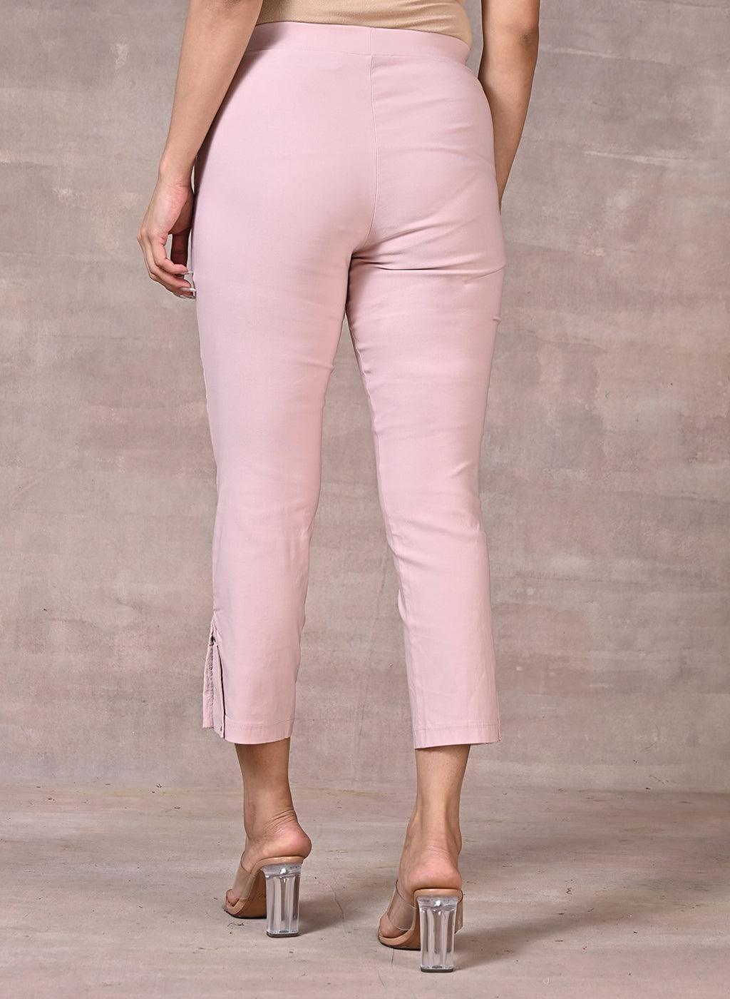Pink Pant with Elastic Waist Band - Lakshita