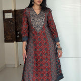 Vedika Rust Traditional Printed Viscose Co-ord Set