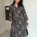 Karwan Fully Embroidered Midnight Black Straight long Kurta Set