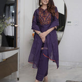 Nysa Violet Purple Embroidered Farshi Suit Set