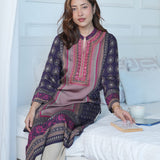 Moor Purple Printed Long Kurta