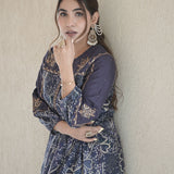 Jhumri Blue Cotton Blend Printed Co-ord Set