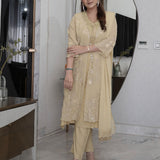 Aaliya Tea Green Embroidered Suit Set