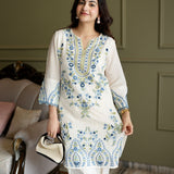 Amoli White Embroidered Kurta Set