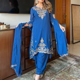 Aaradhya Antique Blue Embroidered Suit Set