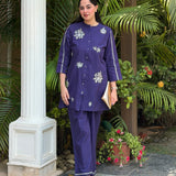 Chavi Navy Embroidered Co-ord Set