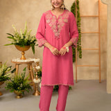 Meera Subtle Pink Embroidered Kurta Set