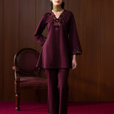 Arisha Maroon Embroidered Co-ord Set