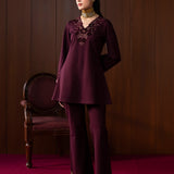 Arisha Maroon Embroidered Co-ord Set