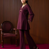 Arisha Maroon Embroidered Co-ord Set