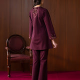 Arisha Maroon Embroidered Co-ord Set