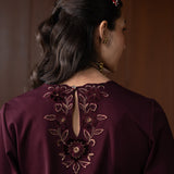 Arisha Maroon Embroidered Co-ord Set