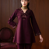 Arisha Maroon Embroidered Co-ord Set