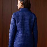 Althea Blue Quilted Panelled Jacket