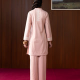 Inay Pink Embroidered Wool Straight Kurta
