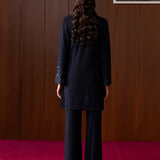 Ahar Navy Embroidered Wool Co-ord Set