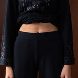 Ahar Navy Embroidered Wool Co-ord Set