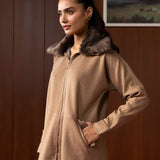 Ashby Gold Fur-collar Jacket