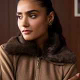 Ashby Gold Fur-collar Jacket