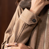 Ashby Gold Fur-collar Jacket