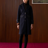 Athena Blue Wool Long Coat