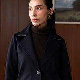 Athena Blue Wool Long Coat