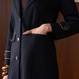 Athena Blue Wool Long Coat