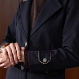 Athena Blue Wool Long Coat