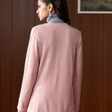 Sera Pink Knitted Jacquard Monochrome Shrug