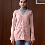 Sera Pink Knitted Jacquard Monochrome Shrug