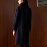 Athena Blue Wool Long Coat