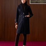 Athena Blue Wool Long Coat