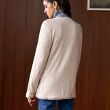 Sera Ivory Knitted Jacquard Monochrome Shrug