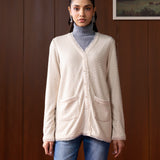 Sera Ivory Knitted Jacquard Monochrome Shrug