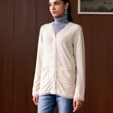 Sera Ivory Knitted Jacquard Monochrome Shrug