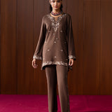 Layla Brown Embroidered Co-ord Set