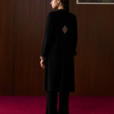 Mahveen Black Embroidered Wool Co-ord Set