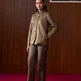 Althea Olive Quilted Panelled Jacket