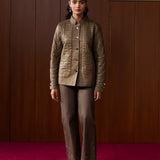 Althea Olive Quilted Panelled Jacket