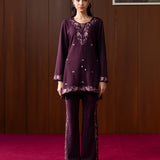 Layla Purple Embroidered Co-ord Set